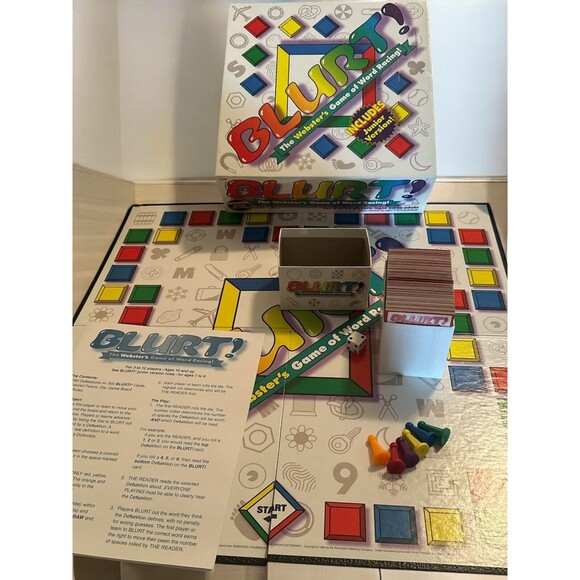 Blurt! Board Game 1995 Word Racing + Junior Version Patch Products  Complete - Picture 1 of 1